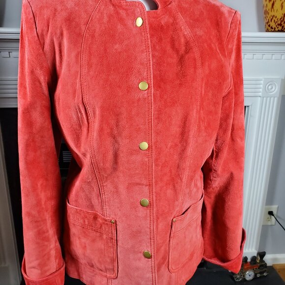 David Brooks Orange Suede Jacket | Size M - Picture 2 of 7